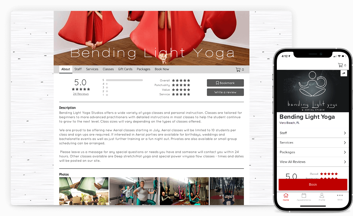 website builder for yoga studios and other fitness studios