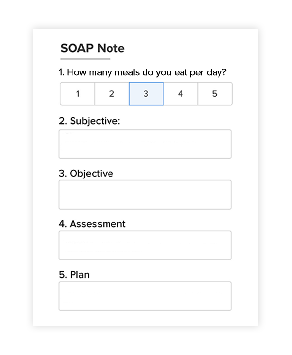 Photo of SOAP notes for registered dieticians and nutritionists